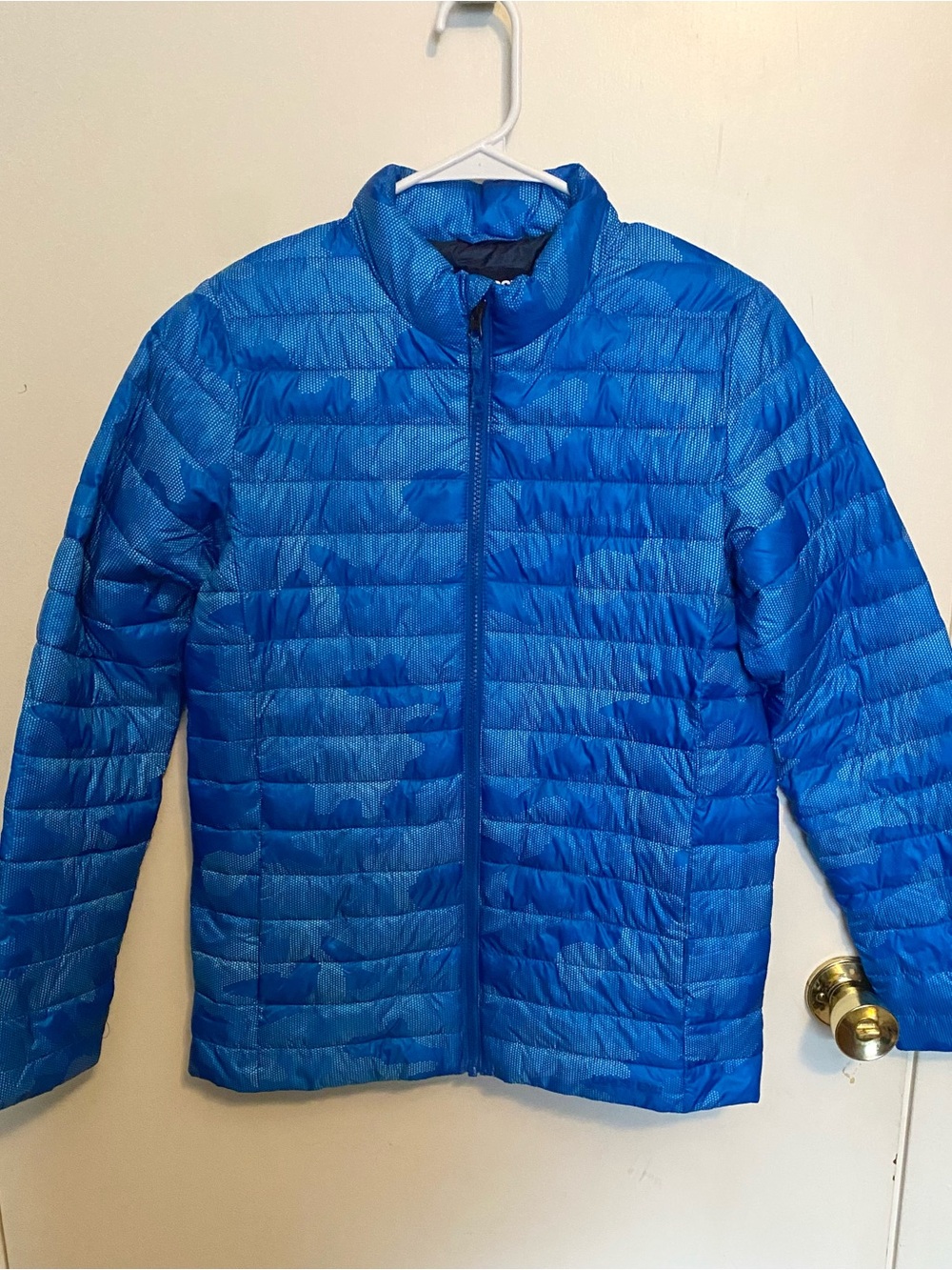 Lands’ End Boys Blue Camo Lightweight Blue Quilted Jacket